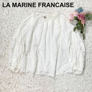 LA MARINE FRANCAISE マリンフランセーズ ブラウス バルーン袖 レース刺繍 レディース B32431-104