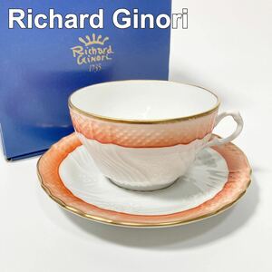 廃盤 希少 Richard Ginori リチャードジノリ ベッキオ カップ&ソーサー オレンジ 花柄 B32431-141