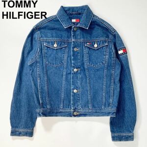 TOMMY HILFIGER トミー ヒルフィガー デニムジャケット 短丈 Gジャン ブルゾン M 古着 レディース B42416-107