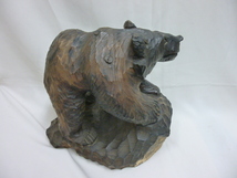 【M40472】 木彫り熊 熊彫 熊野の置物 1969年 民芸品 工芸品 彫刻 置物 昭和レトロ_画像3