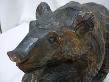 【M40472】 木彫り熊 熊彫 熊野の置物 1969年 民芸品 工芸品 彫刻 置物 昭和レトロ_画像9