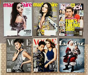 [ foreign book secondhand book ]marie claire VOGUE iNTouCH ESQUIRE US 2016 2015 total 6 pcs. English many .ko Large . America Jimmy Fallon Tom cruise 