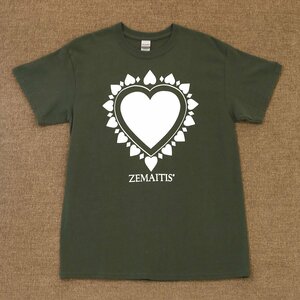 送料無料 新品 ZEMAITIS T-SHIRTS HEART GRN S ゼマイティス 半袖 Tシャツ メンズ Sサイズ グリーン GREEN 緑 コットン100% ロックT ハート