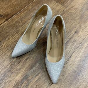  new goods beautiful goods approximately 10cm heel Kirakira lame pumps silver 24cm 24 centimeter 10 centimeter silver color high heel pin heel red sole lady's shoes 