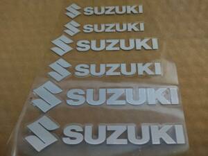 【送料無料】 SUZUKI(スズキ) 耐熱ステッカー シルバー 大中小６枚セット ②
