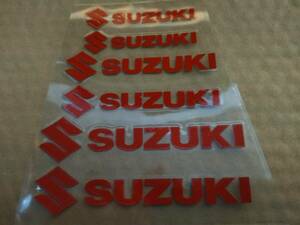 【送料無料】 SUZUKI(スズキ) 耐熱ステッカー レッド 大中小６枚セット ①