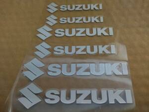 【送料無料】 SUZUKI(スズキ) 耐熱ステッカー シルバー 大中小６枚セット ⑦