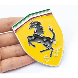 【送料無料】Ferrari 3Dエンブレム 横5.5cm×縦7.5cm×厚さ2mm ② フェラーリ