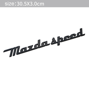 MAZDA SPEED 3Dエンブレム 両面テープ マットブラック 横30.5cm×縦3cm　⑥