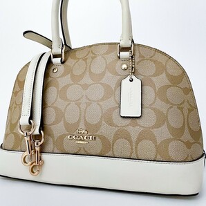 1円〜■極美品■COACH コーチ 2way チャーム ロゴ 総柄 トートバッグ ビジネス 大容量 A4 レディース メンズ レザー ベージュ茶 ホワイト白の画像1