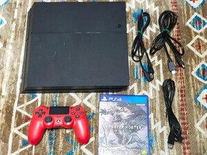 PS4 CUH-1200A 本体 コントローラー ケーブル類 モンスターハンター