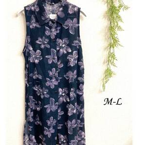 ★Vivre sa Vie★ サイドスリット ノースリーブ ロングシャツ 綿麻