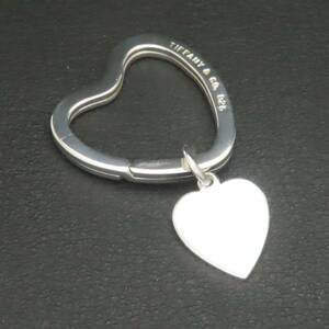  as good as new beautiful goods TIFFANY&Co. Tiffany Heart key ring key holder charm tag silver 925 7.6g