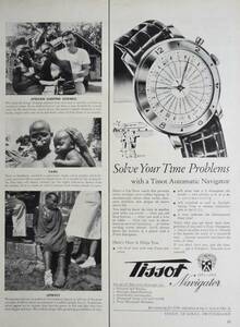 稀少・広告！1963年ティソ 時計広告/Tissot Automatic Navigator Watch/Swiss/W