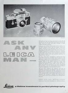 稀少・広告！1960年ライカ カメラ広告/Leica M2 Camera/ドイツ/C