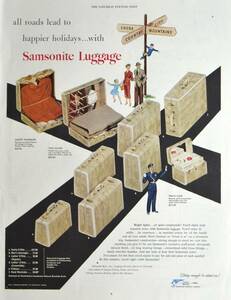  rare!1950 year Samsonite advertisement /Samsonite Luggage/ travel bag / trunk / suitcase /18