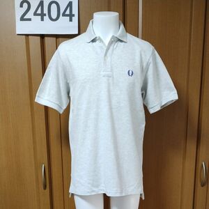 フレッドペリー半袖ポロシャツS/M　霜降りライトグレー　高品質日本製　FRED PERRY　ヒットヒユオン