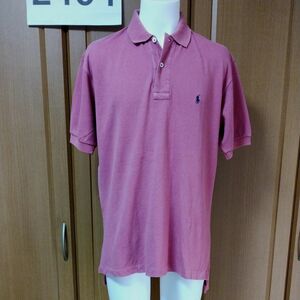 ポロラルフローレン半袖ポロシャツL　ピンク系　王道鉄板の鹿の子編み　コットン100％　Polo by Ralph Lauren