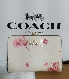 COACH 2つ折り財布 がま口財布 花柄