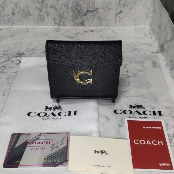 COACH 二つ折り財布 Cスナップ ブラック