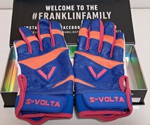 【同梱可能】S-VOLTA ボルタ バッティング手袋 グローブ グラブ Lサイズ ブルー×ピンク 1試合のみ使用 シープスキン_画像1