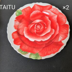 TAITU　romantica ケーキ皿2枚　エミリオベルガミン　廃番　薔薇　バラ　rose
