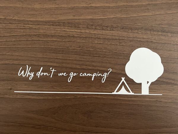 268. 【送料無料】大ステッカー 「キャンプに行こうよ?」 カッティングステッカー CAMP キャンプ テント【新品】