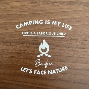 144.[ free shipping ].. fire [ fire is hand. take child . exist ] cutting sticker camp tent CAMP outdoor nature Bonfire[ new goods ]