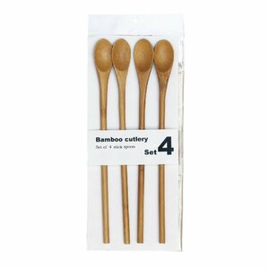 * fixed form new goods bamboo stick spoon 4 pcs set cutlery bamboo made K.JL.F-1.099 ( control AZ-184) (No-2)