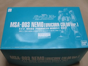  ограничение MG 1/100 [MSA-003nemo Unicorn цвет Ver.] (UC) коробка царапина 