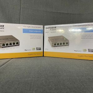 M6123【NETGEAR】ネットギア ProSAFE 5port Gigabit Ethernet Plus Switch GS105E 2点セット 新品 未開封品 の画像1
