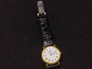 S522【BAUME&MERCIER】16601 1853667 18k クォーツ 腕時計 ゴールド 女性用 皮 レザー 電池交換済