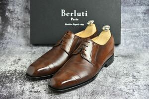  Berluti strut chip size 7.5 (26.0cm corresponding ) dark brown pa tea n original shoe tree * original sack attached Shadow stitch 