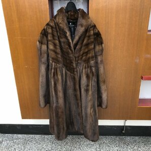 【LANVIN×SAGA MINK ROYAL】ランバン サガミンクロイヤル レディス毛皮コート サイズ表記なし  ダークブラウン SY02-EUKの画像1