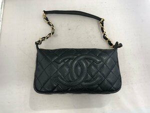 【CHANEL】シャネル　ワンショルダーバッグ　ブラック　ココマーク　キルティングレザー　SY02-EVM