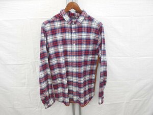 【URBAN RESERCH】アーバンリサーチ　メンズ　ロングスリーブシャツ　紺×赤×白　チェック　Lサイズ　SY02-XT6