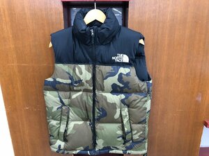 【THE　NORTHFACE】ザ　ノースフェィス　ND91844　NOVELTY　NUPTSE　VEST　メンズダウンベスト　カーキ系カモ柄　Lサイズ　SY02-EWT