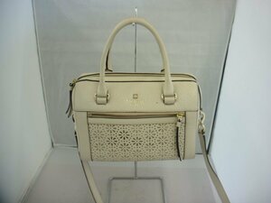 【KATE SPADE】ケイトスペード　2WAYバッグ　アイボリー　レザー　SY02-EY6