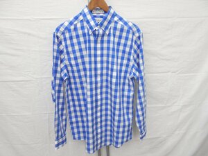 【LL Bean】エルエルビーン　メンズ　ロングスリーブボタンダウンシャツ　ブルーチェック　コットン　Sサイズ　SY02-VD8