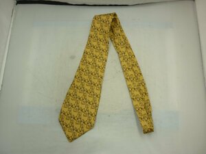 [SALVATORE FERRAGAMO] Salvatore Ferragamo галстук Camel желтый собака & труба рисунок шелк 100% SY02-E3M