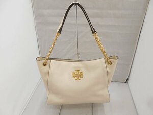 【TORY　BURCH】トリーバーチ　トートバッグ　ベージュアイボリー　レザー　SY02-BMM