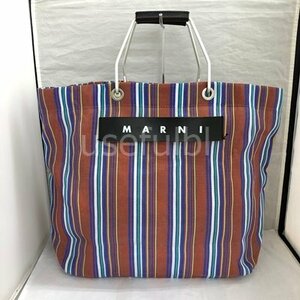 [MARNI] Marni flower Cafe stripe market tote bag handbag lady's SY01-JF6