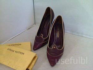 【LOUIS VUITTON】　ルイ・ヴィトン　パンプス　レザー　革　チョコレートブラウン　茶系　表記371/2　9.5cmヒール　SY03-Y55★