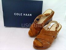 【COLEHAAN】　コールハーン　サンダル　ウエッジソール　スエード　ブラウン系　51/2表記　10cmヒール　レディース　SY03-S25*_画像1