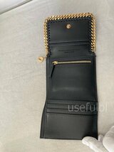 【STELLA McCARTNEY】　ステラマッカートニー　三つ折り財布　ポリエステル　ブラック　黒　ゴールドチェーン　SY03-AB7_画像7