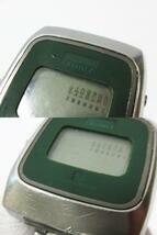 ■ 不稼働品 ジャンク CITIZEN シチズン 9010-095014 Liquid Crystal リキッドクリスタル デジタル 腕時計 シルバー グリーン アンティーク_画像3