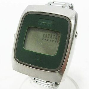 ■ 不稼働品 ジャンク CITIZEN シチズン 9010-095014 Liquid Crystal リキッドクリスタル デジタル 腕時計 シルバー グリーン アンティーク