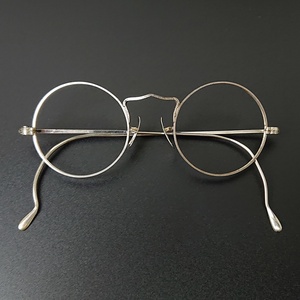 希少 1920s Bausch&Lomb B&L ボシュロム 14k PAD 無垢 ラウンド 眼鏡 メガネ サングラス