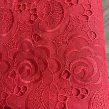 布地　レース　花　赤　薔薇刺繍　透かし生地　ハンドメイド資材　装飾　幅120×75手作り _画像3