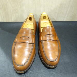 1円～ JOHN LOBB ジョン ロブ 革靴 8E 4395 ビジネス シューズ レザー ローファー ブラウン系 茶色系